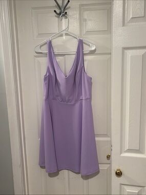 bebe Lilac V-Neck Mini Dress